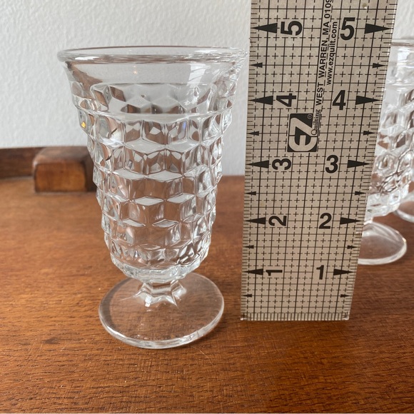 Vintage Fostoria American Footed drink glass set of 4 water wine juice cube - Picture 2 of 11